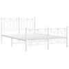 vidaXL Bedframe met hoofd- en voeteneinde metaal wit 135x190 cm