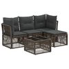 vidaXL Tuinbankenset 5 st Grijs poly rattan