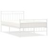 vidaXL Bedframe met hoofd- en voeteneinde metaal wit 107x203 cm