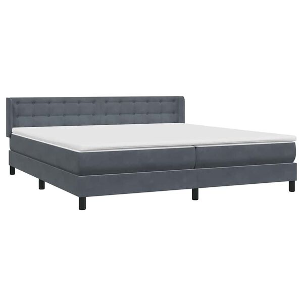 vidaXL Boxspring met matras fluweel donkergrijs 180x220 cm