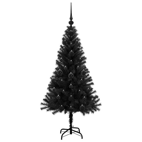vidaXL Kerstboom met 150 LED met standaard Zwart 120 cm PVC