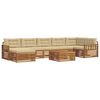 vidaXL Sofa-Sets 8 pcs Natuurlijk en Beige Massief Acaciahout