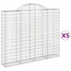 vidaXL Schanskorven 5 st gewelfd 200x30x160/180 cm ijzer