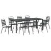 vidaXL Tuin eettafelset 9 st Antraciet Gepoedercoat staal