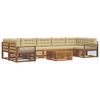 vidaXL Buiten bankenset met kussen 8 pcs Natuurlijk en Beige