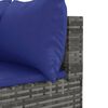 vidaXL 6-delige Loungeset met kussens poly rattan grijs