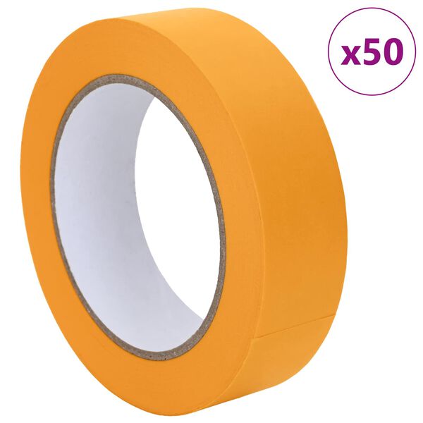 vidaXL Verf Maskertapes 50 pcs Geel 30mm x 50m Papier