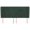 vidaXL Hoofdbord met randen 163x23x118/128 cm fluweel donkergroen