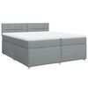 vidaXL Boxspring met matras stof lichtgrijs 200x200 cm