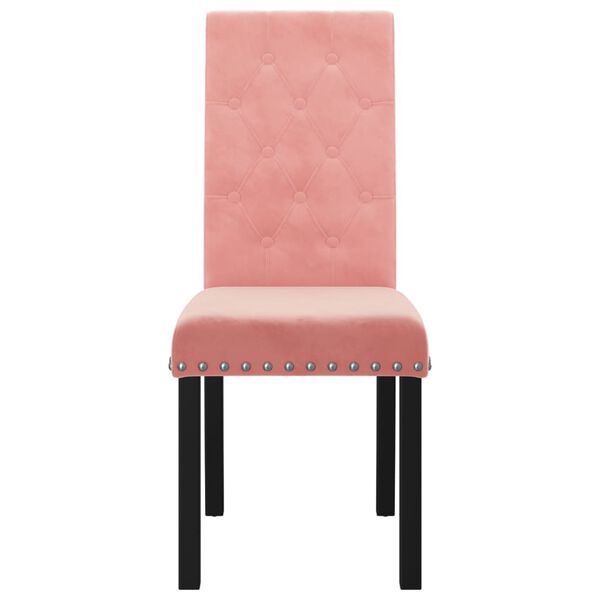 vidaXL Eetkamerstoelen 2 st fluweel roze