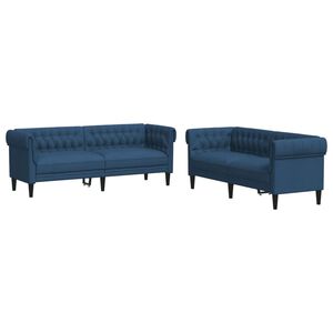 vidaXL 2-delige Loungeset stof blauw