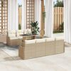 vidaXL Tuin Sofa Set met kussen met opslag 8 pcs Beige Poly Rattan