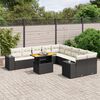 vidaXL 11-delige Loungeset met kussens poly rattan zwart
