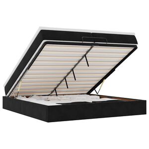 vidaXL Ottoman bed met matrassen 200x200cm fluweel zwart