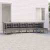 vidaXL 7-delige Loungeset met kussens poly rattan grijs
