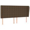 vidaXL Hoofdbord met randen 163x23x118/128 cm stof donkerbruin