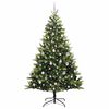 vidaXL Kunstkerstboom met scharnier 300 LEDs Groen 210 cm PVC en PE