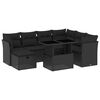 vidaXL 8-delige Loungeset met kussens poly rattan zwart