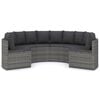 vidaXL 6-delige Loungeset met kussens poly rattan grijs