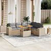 vidaXL 7-delige Loungeset met kussens poly rattan beige