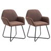 vidaXL Eetkamerstoelen 2 st stof bruin