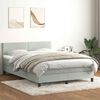 vidaXL Boxspring met matras fluweel lichtgrijs 160x220 cm