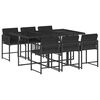 vidaXL 7-delige Tuinset met kussens poly rattan zwart