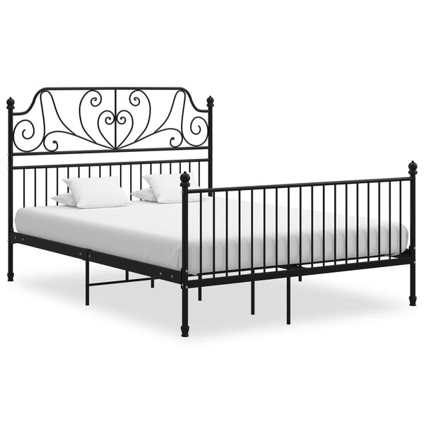 vidaXL Bedframe metaal zwart 160x200 cm