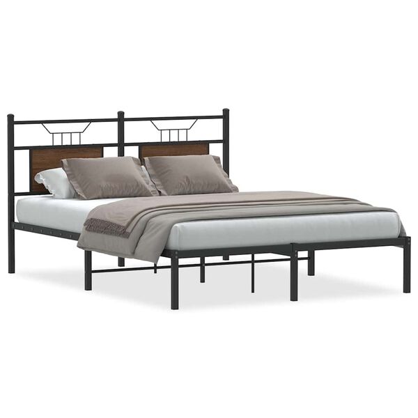 vidaXL Bedframe zonder matras bewerkt hout bruin eikenkleur 140x190 cm