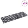 vidaXL Zelfklevende Trapmatten Gestreept 15 pcs Grijs 65 x 21 x 4 cm
