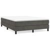 vidaXL Boxspring met matras fluweel donkergrijs 140x200 cm