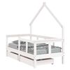 vidaXL Kinderbedframe met lades 70x140 cm massief grenenhout wit