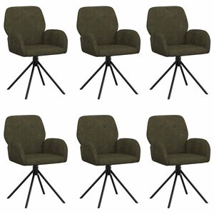 vidaXL Draai Eetstoelen 6 st Nep Suede Leer Legergroen 54 x 55 x 86 cm