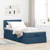 vidaXL Bed poef met matras en LED's 100x200 cm stof blauw