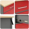 vidaXL Werkkast set met lade met plank met opslag 12 pcs Rood en Grijs