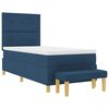 vidaXL Boxspring bed met matras met hoofdeinde Blauw 90 x 190 cm Stof