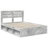 vidaXL Bedframe met hoofdeinde Beton 140 x 200 cm Massief grenenhout