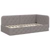 vidaXL Hoekbedframe met matras met hoofdeinde Taupe 90 x 190 cm Stof