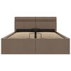 vidaXL Bedframe met hydraulische opslag en LED stof taupe 140x200 cm