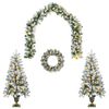 vidaXL Mini-kerstbomenset 120 cm 275 LED's Warmwit PVC Groen en Wit
