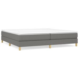 vidaXL Boxspring bed stof donkergrijs 200x200 cm