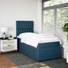 vidaXL Boxspring met matras fluweel donkerblauw 90x190 cm