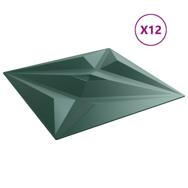 vidaXL Wandpanelen Ster 12 pcs Ster Groen 50 x 50 cm XPS Schuim