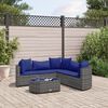 vidaXL 6-delige Loungeset met kussens poly rattan grijs