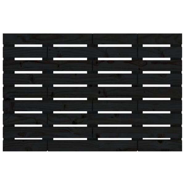 vidaXL Hoofdbord wandmontage 106x3x63 cm massief grenenhout zwart