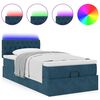 vidaXL Bed poef met matras en LED's 80x200 cm fluweel donkerblauw
