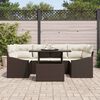 vidaXL Tuin Sofa Set met kussen 7 pcs Bruin en Crème poly rattan