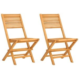 vidaXL Opklapbare stoelen, 2 stuks, 47x62x90 cm, massief teakhout