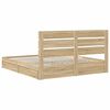 vidaXL Opslag bed met lade Sonoma Eiken 180 x 200 cm Bewerkt hout
