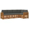 vidaXL Sofa-Sets 5 pcs Natuurlijk en Antraciet Massief Acaciahout